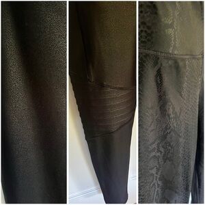 Lot of 3 Black Textured Women's Leggings